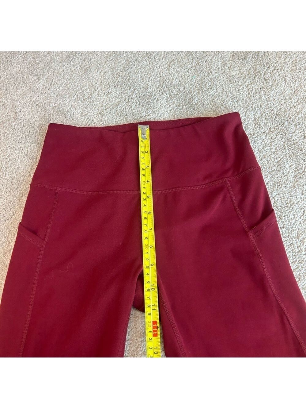 HEAD burgundy leggings with pockets Sz S - Picture 7 of 11